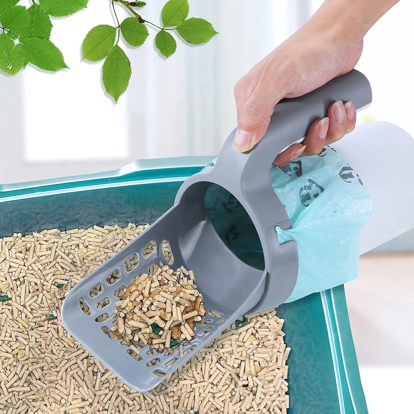 ClumpCatch™ - Cat Litter Scooper with Waste Bin Caddy